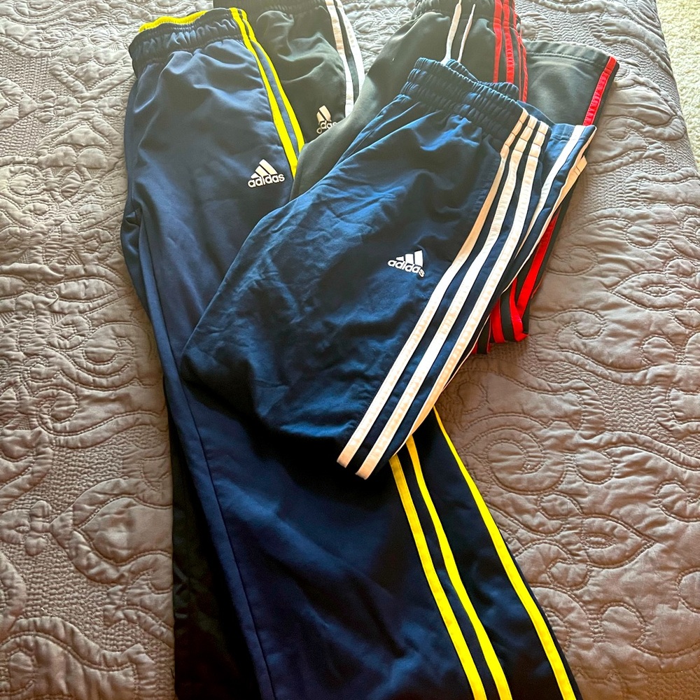 Lots of Adidas joggers